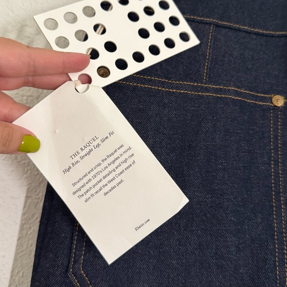 KHAITE The Raquel Sailor Cropped Kick Flare Jeans Raw Dark Wash Size 30 NEW - Picture 10 of 12